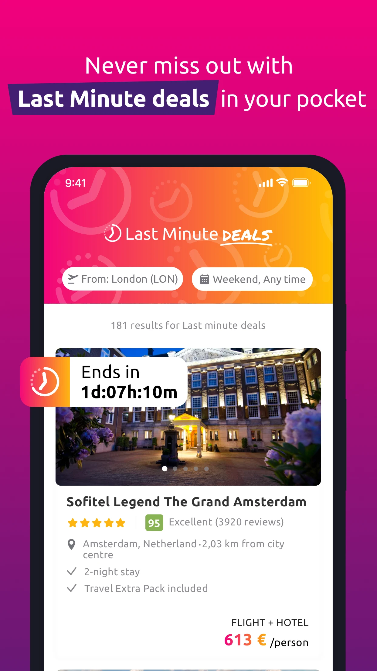 lastminute.com: holiday deals screenshot