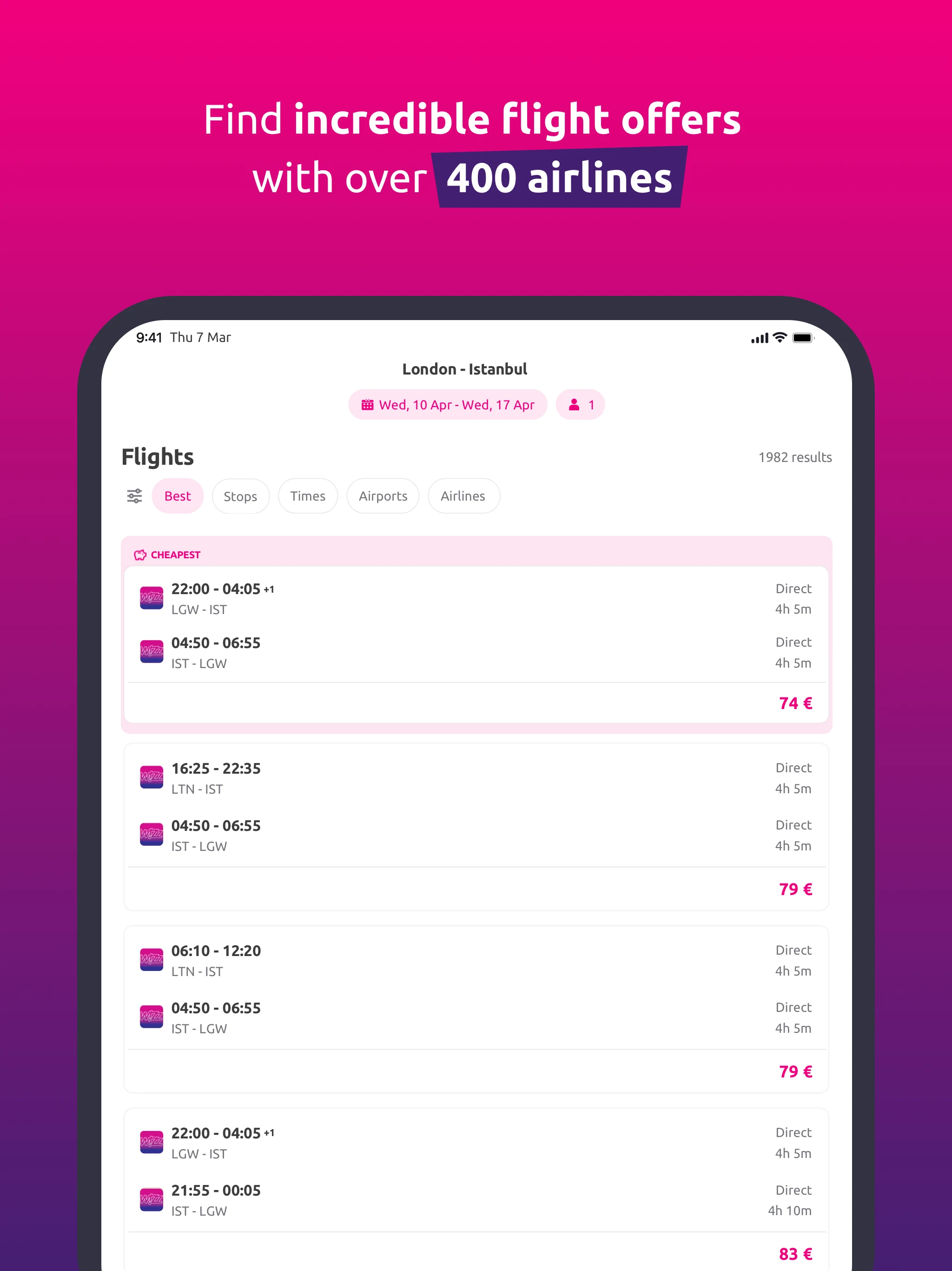 lastminute.com: holiday deals screenshot