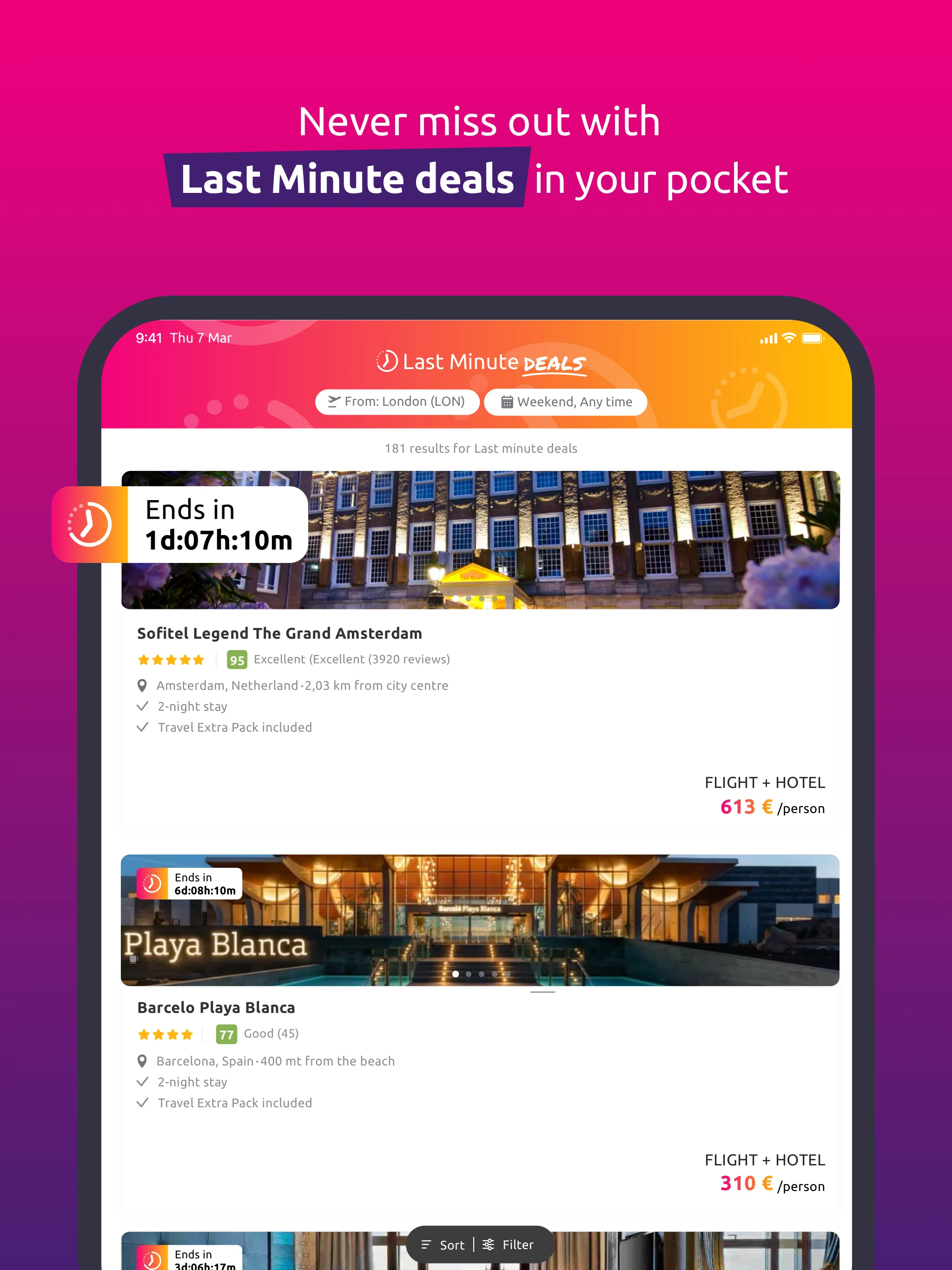 lastminute.com: holiday deals screenshot